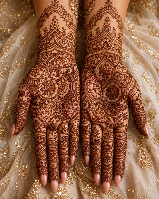 Portrait Bridal Story mehndi design